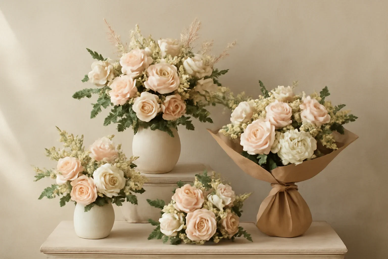 Boutique bouquet display for the Durham florist homepage