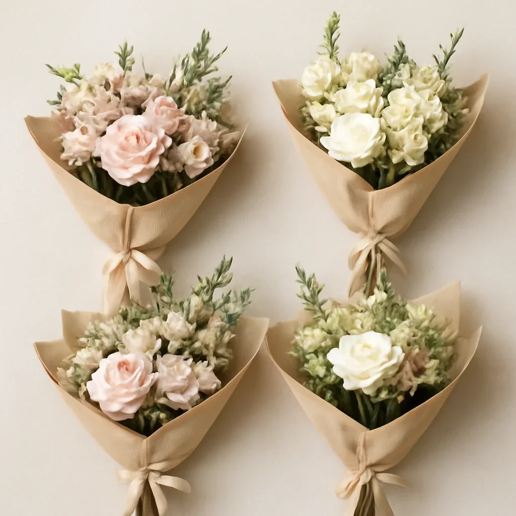Wrapped bouquet collection for the Durham florist homepage